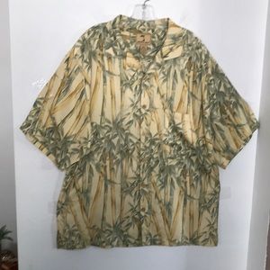 JAMAICA JAXX 100% SILK BUTTON DOWN HAWAIIAN SHIRT SIZE L NWOT EXCELLENT COND.